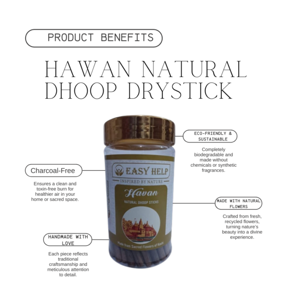 Hawan Dhoop Sticks - Handcrafted, Eco-friendly, Charcoal-Free with Floral Essence