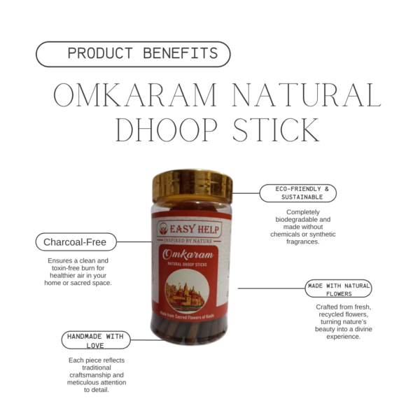 Omkaram Dhoop Sticks – Natural Flower Fragrance, Handcrafted & Charcoal-Free for Pure Air