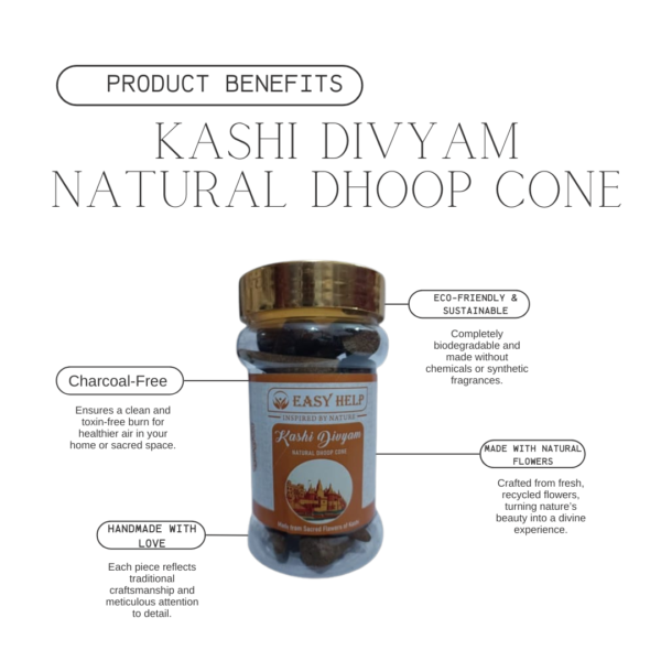 Kashi Divyam Charcoal-Free Dhoop Cones – Eco-Friendly & Handcrafted with Natural Flowers