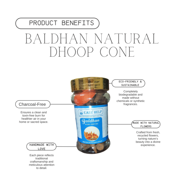 Baldhan Natural Flower-Based Dhoop Cones – Eco-Friendly and Long-Lasting Aroma